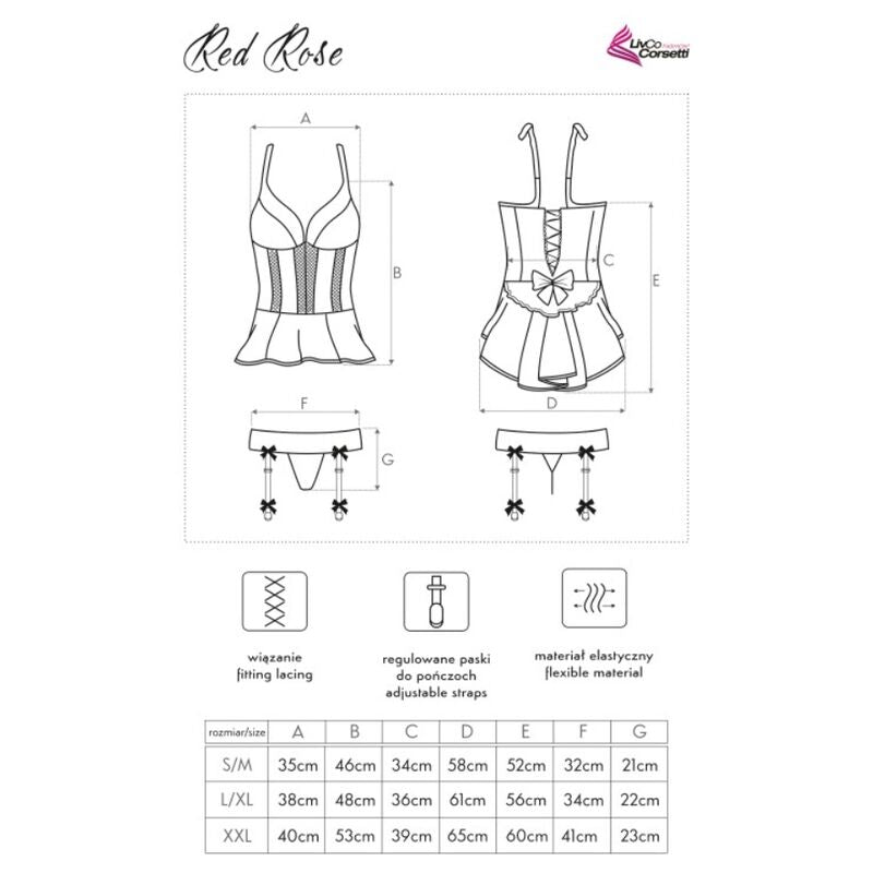 Livco Corsetti Fashion – Rose rouge lc 90130 corset + culotte rouge