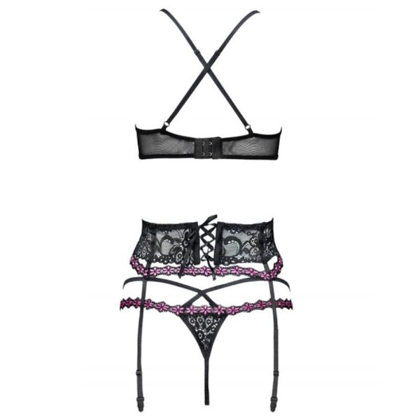Livco Corsetti Fashion – Snehana lc 90443 soutien-gorge + jarretière + culotte noir