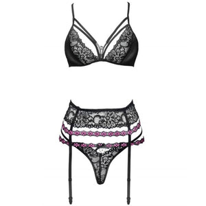 Livco Corsetti Fashion – Snehana lc 90443 soutien-gorge + jarretière + culotte noir