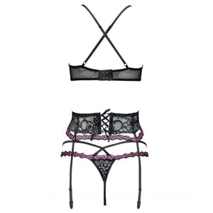 Livco Corsetti Fashion – Snehana lc 90443 soutien-gorge + jarretière + culotte noir