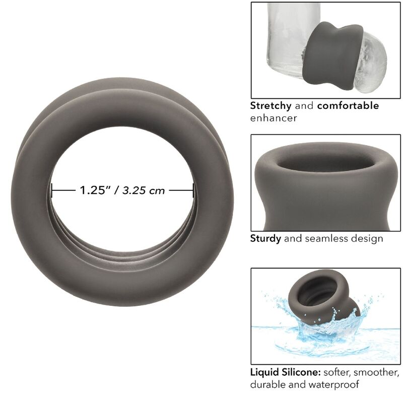 CALEXOTICS - ALPHA ANILLO EXTENSIÓN ESCROTO DUBBEL NEGRO