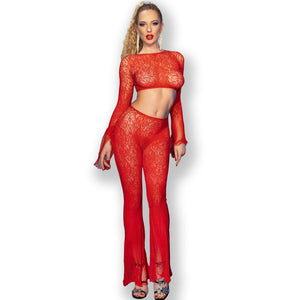 CHILIROSE - CR 4648 TOP &amp; BROEK ROJO S/L
