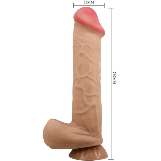 PRETTY LOVE - SLIDING SKIN SERIES REAL DILDO WITH VENTOSA SKIN DESLIZANTE 26 CM