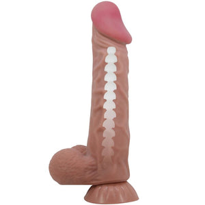 Pretty Love – Série sliding skin gode réaliste avec ventouse sliding skin marron 24 cm