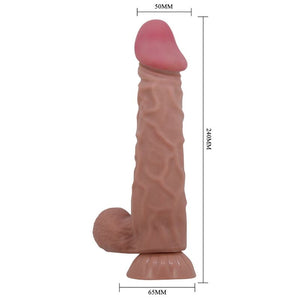 Pretty Love – Série sliding skin gode réaliste avec ventouse sliding skin marron 24 cm