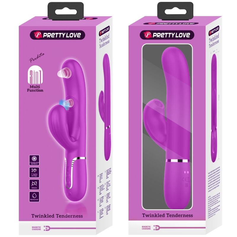 PRETTY LOVE - PERLITA VIBRADOR PUNTO G 3 IN 1 MULTIFUNCTION VIOETA