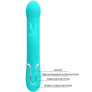 Pretty Love – Vibrateur coale rabbit perles vert aqua