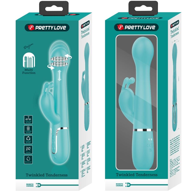 PRETTY LOVE - DEJON VIBRADOR KONIJN 3 IN 1 MULTIFUNCTIONELE GROENE AGUA