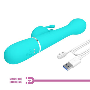 Pretty Love – Vibrateur dejon rabbit 3 en 1 multifonction vert aqua