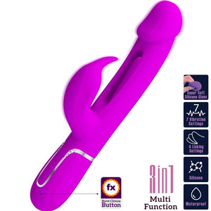 Pretty Love – Vibrateur dejon rabbit 3 en 1 multifonction fuchsia