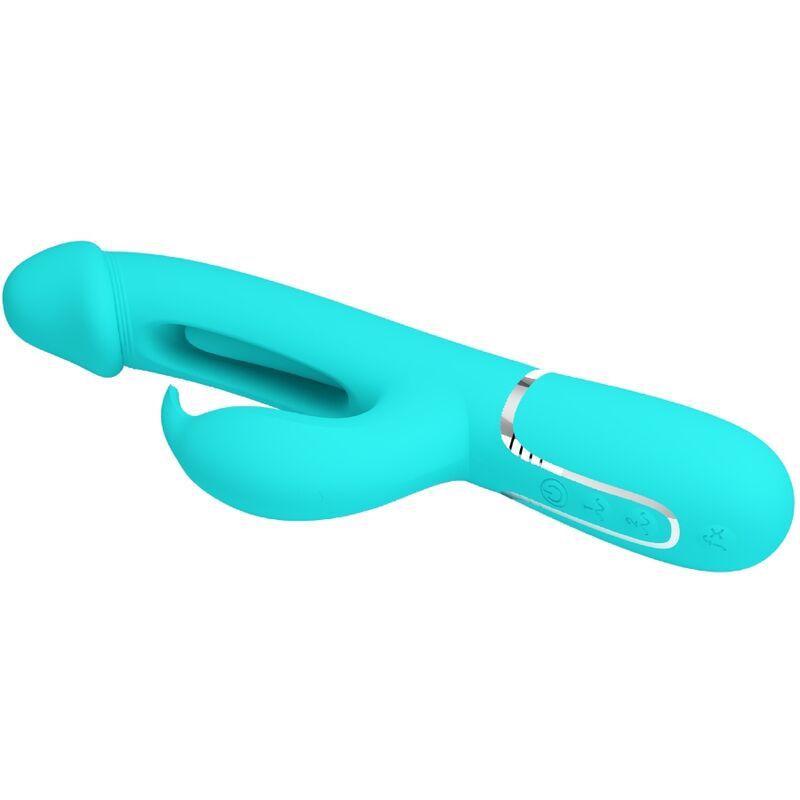 PRETTY LOVE - KAMPAS VIBRADOR KONIJN 3 IN 1 MULTIFUNCTIONEEL MET GROENE LENGTE