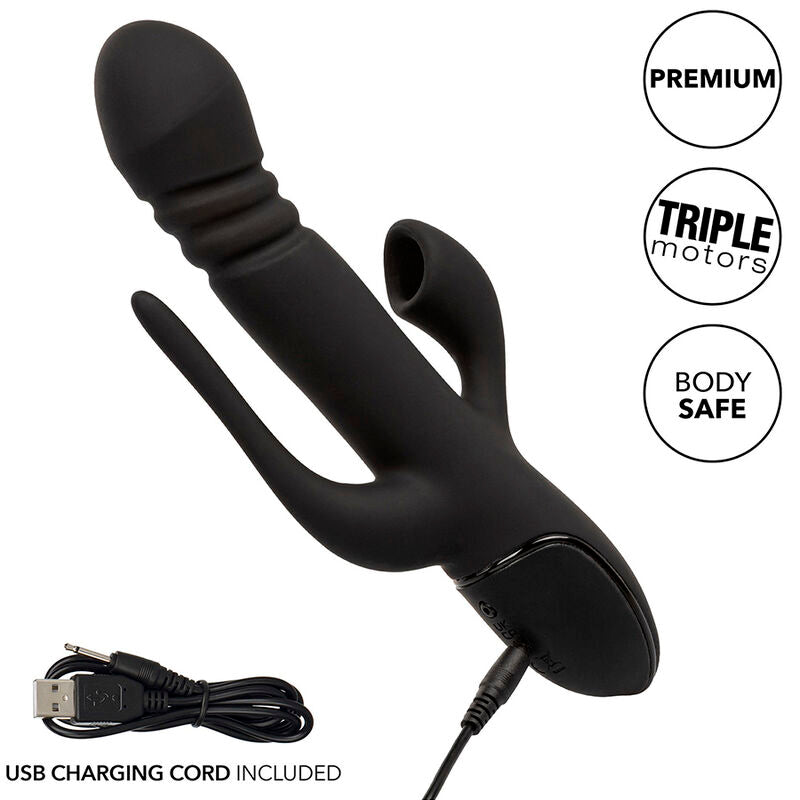 CALEXOTICS - DRIEVOUDIGE VIBRADOR EUPHORIA NEGRO