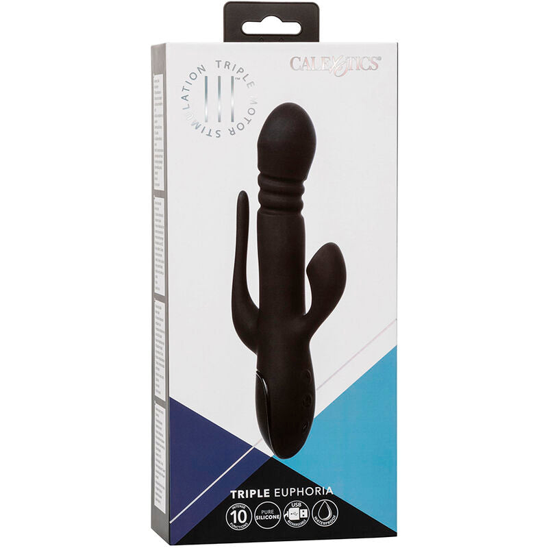 CALEXOTICS - DRIEVOUDIGE VIBRADOR EUPHORIA NEGRO