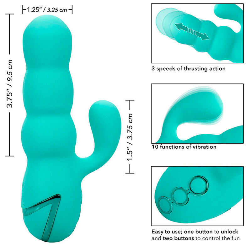 CALEXOTICS - DEL MAR DIVA VIBRADOR RABBIT VERDE AGUA DOOR CALIFORNIË DREAMING