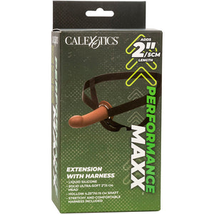 CalExotics – Extension performance maxx avec harnais peau brun