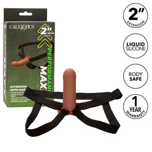 CalExotics – Extension performance maxx avec harnais peau brun