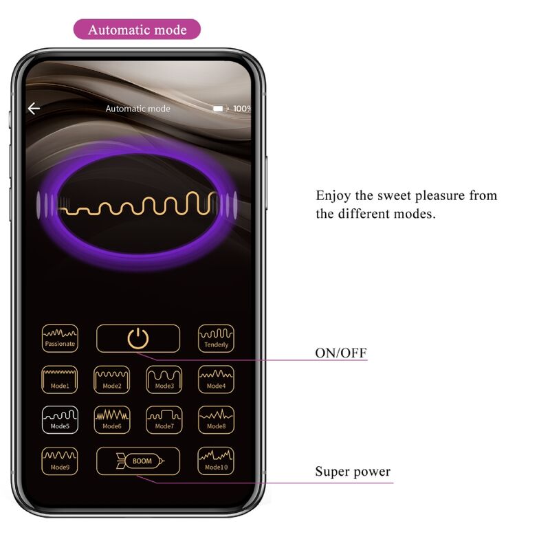 PRETTY LOVE - NYMPH HUEVO VIBRADOR CONTROLLED BY APP LILA