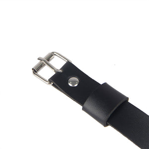 Subblime – Harnais de jambe chaîne cuir noir taille unique