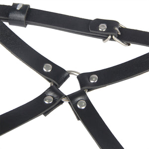 Subblime – Harnais de taille et de jambes en cuir noir taille unique
