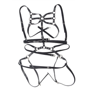 Subblime – Harnais corps sangles ajustables cuir noir taille unique