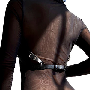 Subblime – Harnais poitrine en cuir noir taille unique