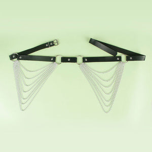 Subblime – Chaîne cuir ceinture noire taille unique