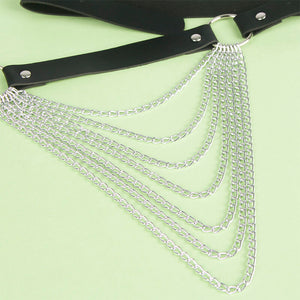 Subblime – Chaîne cuir ceinture noire taille unique