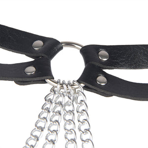 Subblime – Chaine bague cuir ceinture noir taille unique