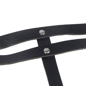 Subblime – Chaine bague cuir ceinture noir taille unique