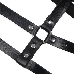 Subblime – Harnais poitrine anneau cuir noir taille unique