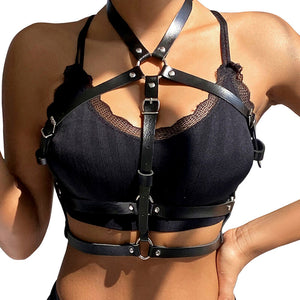 Subblime – Harnais poitrine anneau cuir noir taille unique