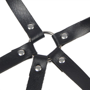 Subblime – Harnais poitrine anneau cuir noir taille unique