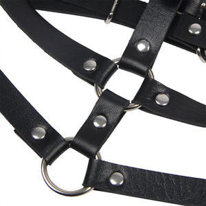 Subblime – Harnais poitrine anneau cuir noir taille unique