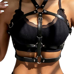 Subblime – Harnais poitrine anneau cuir noir taille unique