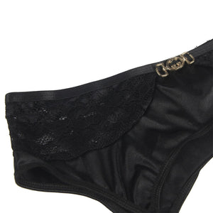 Subblime – Lot 3 pièces soutien-gorge + string + jarretière dentelle noir