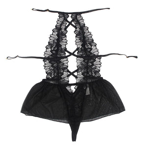 Subblime – Teddy halter neck dos nu dentelle noir