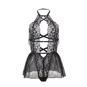 Subblime – Teddy halter neck dos nu dentelle noir