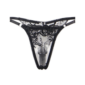 Subblime – Lot 3 pièces soutien-gorge + string + jarretière imprimé floral noir