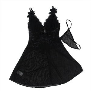 Subblime – Tissu tulle babydoll avec dentelle et détail fleur noir