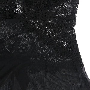 Subblime – Tissu tulle babydoll avec dentelle et détail fleur noir