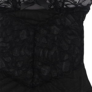Subblime – Babydoll bretelles réglables et dentelle transparente imprimé fleuri noir