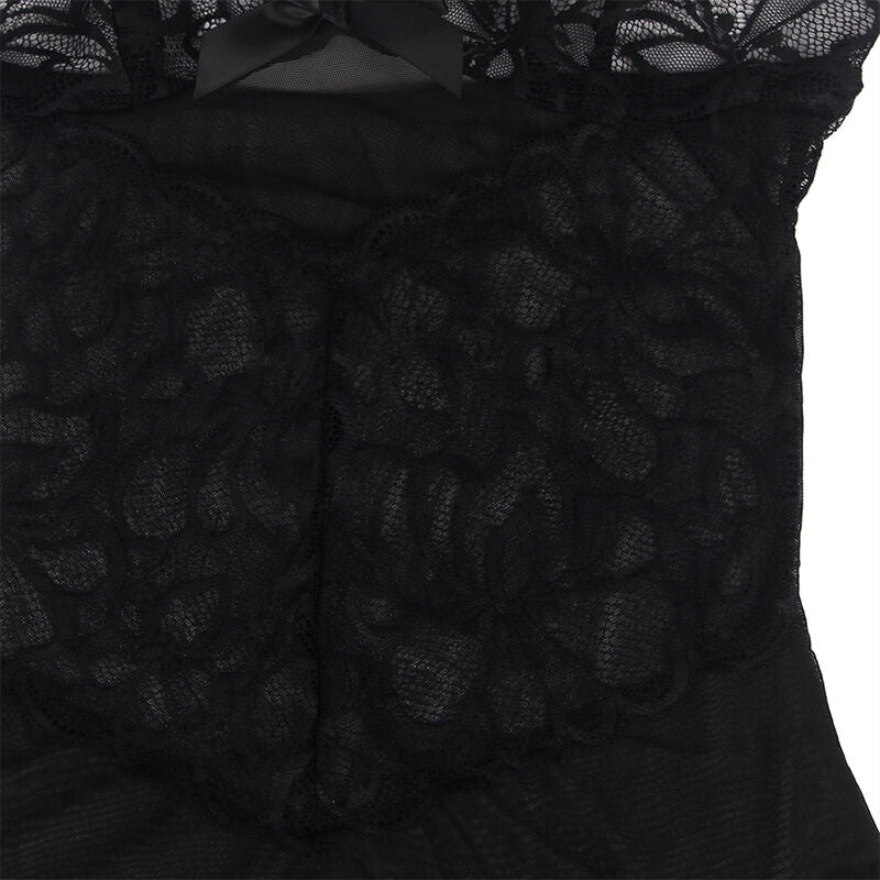 SUBBLIME - BABYPOP MET VERSTELBARE STROPDAS EN BLOEMEN ESTAMPADO DE CAJE TRANSPARENTE NEGRO S/M
