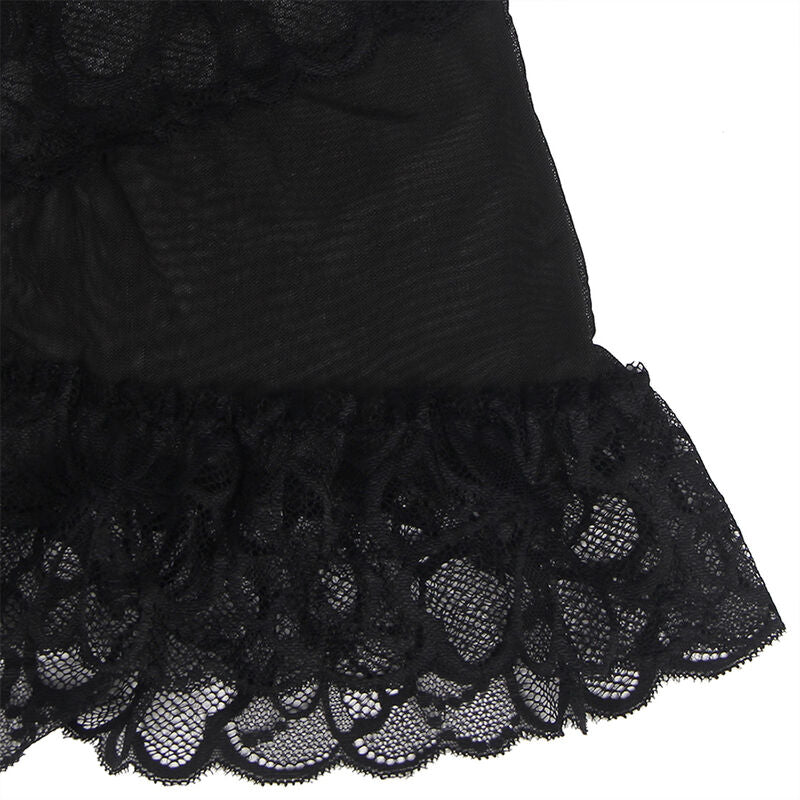 SUBBLIME - BABYPOP MET VERSTELBARE STROPDAS EN BLOEMEN ESTAMPADO DE CAJE TRANSPARENTE NEGRO S/M