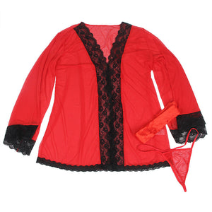 Subblime – Robe en tissu transparent détail dentelle rouge