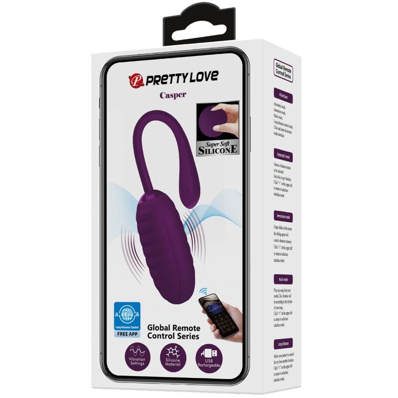 PRETTY LOVE - CASPER HUEVO RECHARGEABLE VIBRADOR MORADO