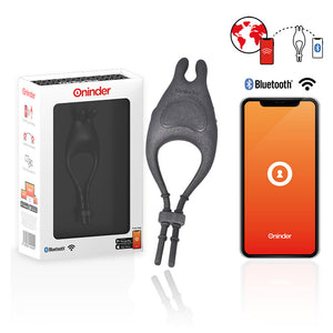 Oninder – Anneau vibrateur réglable rechargeable pampa avec stimulateur de clitoris 10 vitesses - application gratuite