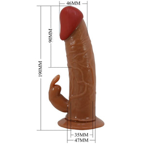 Pretty Love – Marion harnais slip universel avec dildo vibrant 19 cm marron