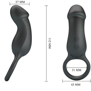 Pretty Love – Anneau anal et vibrateur warren noir