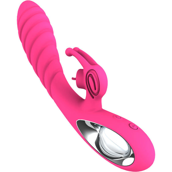 Armony – Vibrateur vicky rabbit avec langue anneau de tirage fuchsia