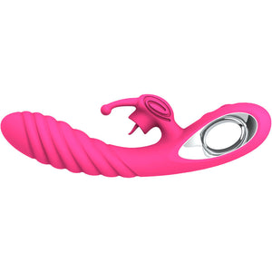 Armony – Vibrateur vicky rabbit avec langue anneau de tirage fuchsia